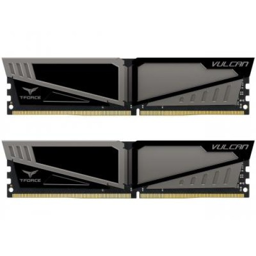 Модуль памяті для компютера DDR4 8GB (2x4GB) 2400 MHz T-Force Vulcan Gray Team (TLGD48G2400HC14DC01)