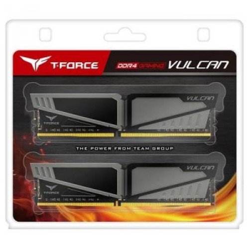 Модуль памяті для компютера DDR4 16GB (2x8GB) 2400 MHz T-Force Vulcan Gray Team (TLGD416G2400HC14DC01)