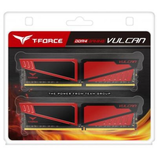 Модуль памяті для компютера DDR4 16GB (2x8GB) 3000 MHz T-Force Vulcan Red Team (TLRED416G3000HC16CDC01)