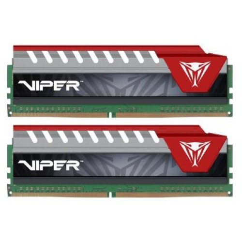 Модуль памяті для компютера DDR4 16GB (2x8GB) 2400 MHz Viper Elite Red Patriot (PVE416G240C5KRD)