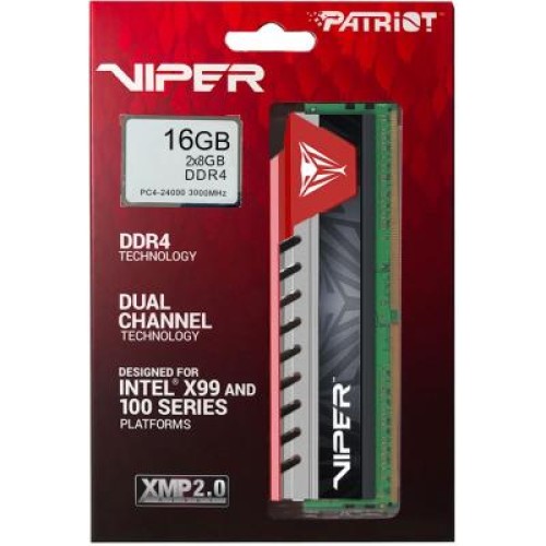 Модуль памяті для компютера DDR4 16GB (2x8GB) 2800 MHz Viper Patriot (PVE416G280C6KRD)