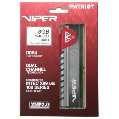 Модуль памяті для компютера DDR4 8GB (2x4GB) 2400 MHz Viper Patriot (PVE48G240C5KRD)