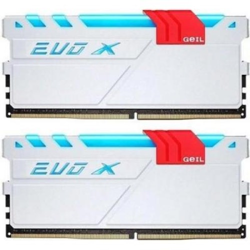 Модуль памяті для компютера DDR4 8GB (2x4GB) 2400 MHz EVO X White Geil (GEXG48GB2400C16DC)