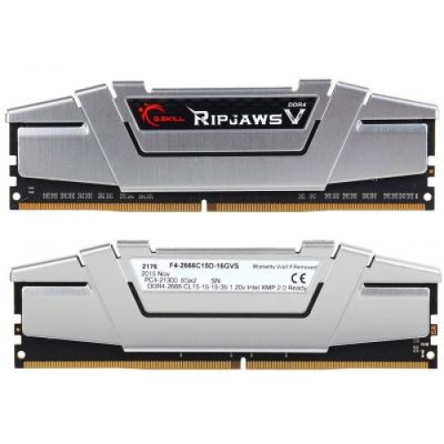 Модуль памяті для компютера DDR4 16GB (2x8GB) 2666 MHz RipjawsV Silver G.Skill (F4-2666C15D-16GVS)