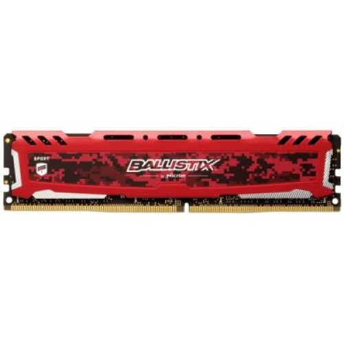 Модуль памяті для компютера DDR4 8GB 2666 MHz Ballistix Sport LT Red Micron (BLS8G4D26BFSEK)