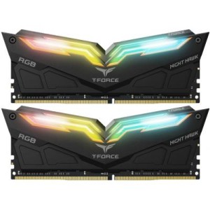 Модуль памяті для компютера DDR4 16GB (2x8GB) 3000 MHz T-Force Night Hawk RGB Black Team (TF1D416G3000HC16CDC01)