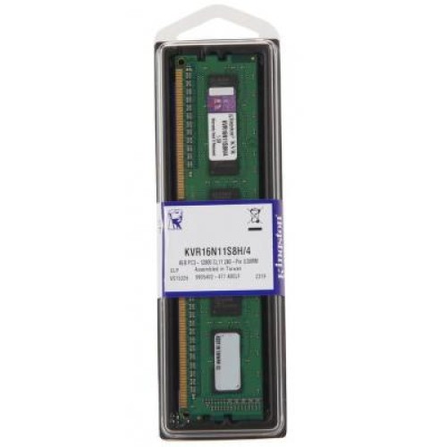 Модуль памяті для компютера DDR3 4GB 1600 MHz Kingston (KVR16N11S8H/4)