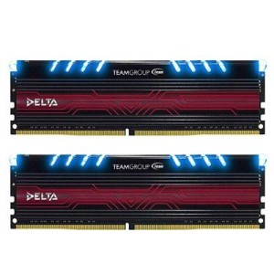 Модуль памяті для компютера DDR4 32GB (2x16GB) 2400 MHz Delta Blue LED Team (TDTBD432G2400HC15BDC01)