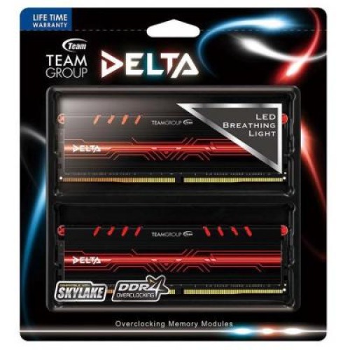 Модуль памяті для компютера DDR4 32GB (2x16GB) 2400 MHz Delta Red LED Team (TDTRD432G2400HC15BDC01)