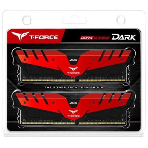 Модуль памяті для компютера DDR4 32GB (2x16GB) 2400 MHz T-Force Dark Red Team (TDRED432G2400HC15BDC01)