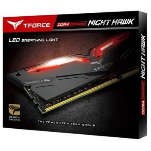 Модуль памяті для компютера DDR4 32GB (2x16GB) 3200 MHz T-Force Night Hawk Red LED Team (THRD432G3200HC16CDC01)