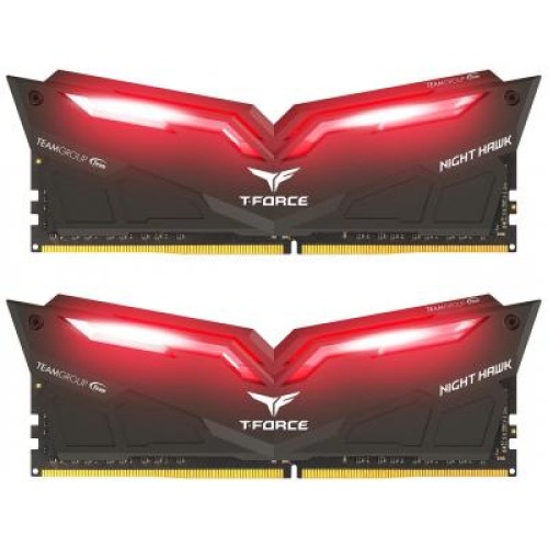 Модуль памяті для компютера DDR4 32GB (2x16GB) 3200 MHz T-Force Night Hawk Red LED Team (THRD432G3200HC16CDC01)