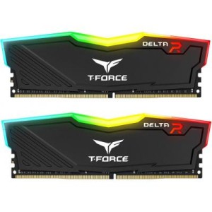 Модуль памяті для компютера DDR4 16GB (2x8GB) 2400 MHz T-Force Delta Black RGB Team (TF3D416G2400HC15BDC01)