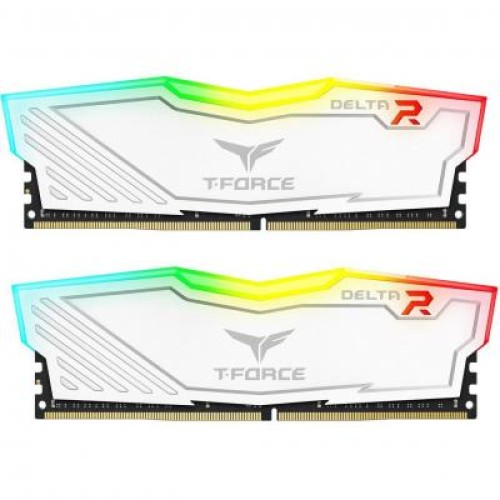 Модуль памяті для компютера DDR4 16GB (2x8GB) 2400 MHz T-Force Delta White RGB Team (TF4D416G2400HC15BDC01)