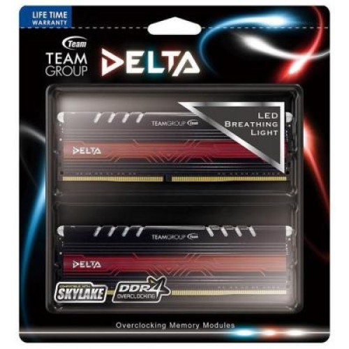 Модуль памяті для компютера DDR4 16GB (2x8GB) 3000 MHz Delta Blue LED Team (TDTBD416G3000HC16CDC01)