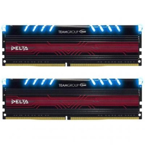 Модуль памяті для компютера DDR4 16GB (2x8GB) 3000 MHz Delta Blue LED Team (TDTBD416G3000HC16CDC01)