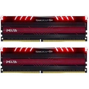 Модуль памяті для компютера DDR4 16GB (2x8GB) 3000 MHz Delta Red LED Team (TDTRD416G3000HC16CDC01)