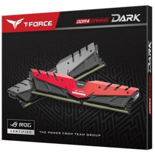 Модуль памяті для компютера DDR4 16GB (2x8GB) 3000 MHz T-Force Dark Rog Black/Red Team (TDRRD416G3000HC16CDC01)