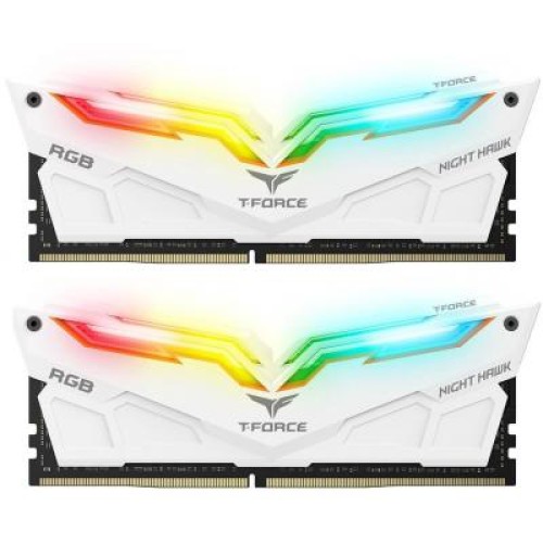 Модуль памяті для компютера DDR4 16GB (2x8GB) 3000 MHz T-Force Night Hawk White RGB Team (TF2D416G3000HC16CDC01)