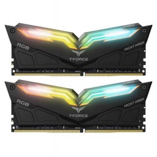 Модуль памяті для компютера DDR4 16GB (2x8GB) 3200 MHz T-Force Night Hawk RGB Black Team (TF1D416G3200HC16CDC01)