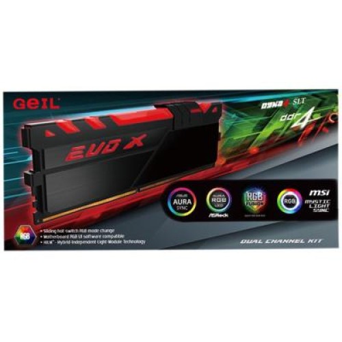 Модуль памяті для компютера DDR4 32GB (2x16GB) 3000 MHz EVO X RGB Geil (GEXB432GB3000C16ADC)