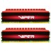 Модуль памяті для компютера DDR4 16GB (2x8GB) 3600 MHz Viper 4 Red Patriot (PV416G360C6K)