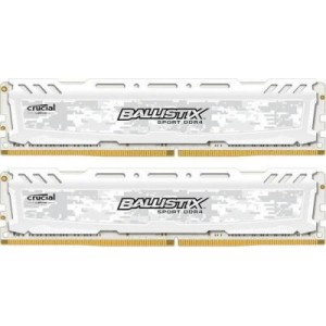 Модуль памяті для компютера DDR4 32GB (2x16GB) 2666 MHz Ballistix Sport LT White Micron (BLS2C16G4D26BFSC)