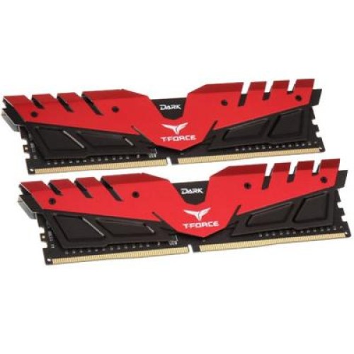 Модуль памяті для компютера DDR4 32GB (2x16GB) 2666 MHz T-Force Dark Red Team (TDRED432G2666HC15BDC01)