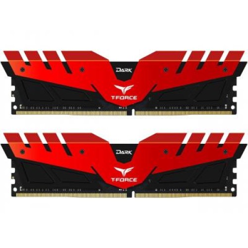 Модуль памяті для компютера DDR4 32GB (2x16GB) 2666 MHz T-Force Dark Red Team (TDRED432G2666HC15BDC01)