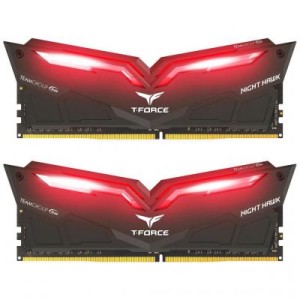 Модуль памяті для компютера DDR4 32GB (2x16GB) 2666 MHz T-Force Night Hawk Black LED/Red Team (THRD432G2666HC15BDC01)