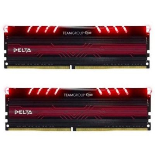 Модуль памяті для компютера DDR4 32GB (2x16GB) 3000 MHz T-Force Delta Red LED Team (TDTRD432G3000HC16CDC01)