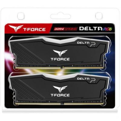 Модуль памяті для компютера DDR4 8GB (2x4GB) 2400 MHz T-Force Delta Black RGB Team (TF3D48G2400HC15BDC01)