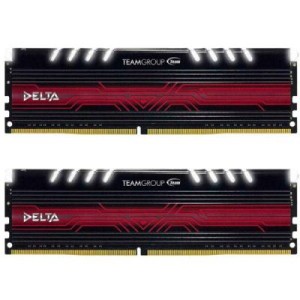 Модуль памяті для компютера DDR4 8GB (2x4GB) 2400 MHz T-Force Delta White LED Team (TDTWD48G2400HC15ADC01)