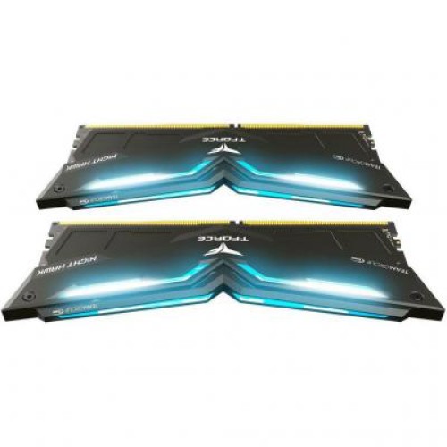 Модуль памяті для компютера DDR4 16GB (2x8GB) 2666 MHz T-Force Night Hawk Black LED/Blue Team (THBD416G2666HC15BDC01)