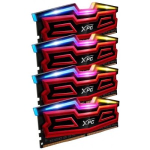 Модуль памяті для компютера DDR4 64GB (4x16GB) 3200 MHz XPG Spectrix D40 Red ADATA (AX4U3200316G16-QR40)