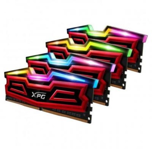 Модуль памяті для компютера DDR4 64GB (4x16GB) 3200 MHz XPG Spectrix D40 Red ADATA (AX4U3200316G16-QR40)