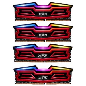 Модуль памяті для компютера DDR4 64GB (4x16GB) 3200 MHz XPG Spectrix D40 Red ADATA (AX4U3200316G16-QR40)