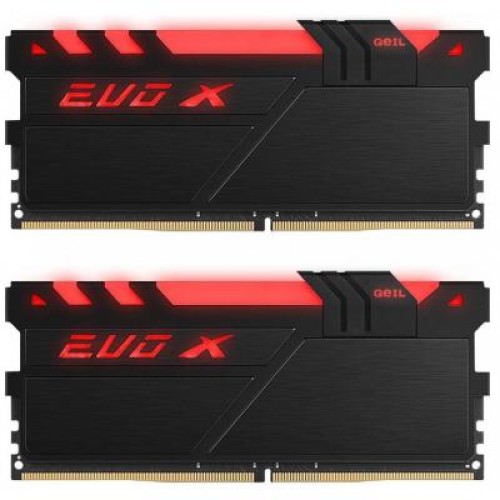 Модуль памяті для компютера DDR4 16GB (2x8GB) 2400 MHz EVO X Black RGB LED Geil (GEXB416GB2400C16DC)