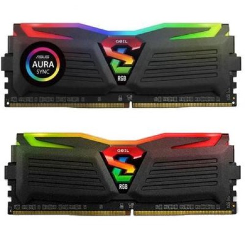 Модуль памяті для компютера DDR4 16GB (2x8GB) 2400 MHz Super Luce Black RGB Sync LED Geil (GLS416GB2400C16DC)