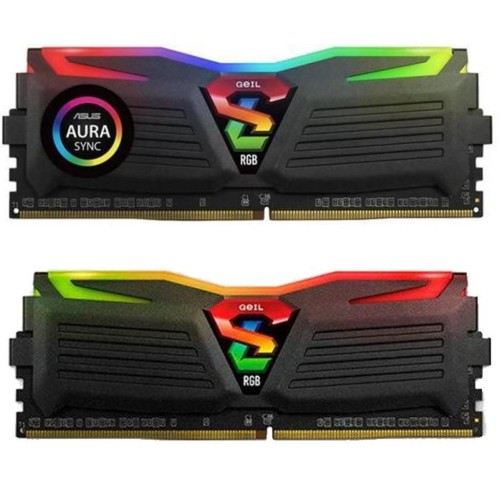 Модуль памяті для компютера DDR4 16GB (2x8GB) 3000 MHz Super Luce Black RGB Sync LED Geil (GLS416GB3000C16ADC)