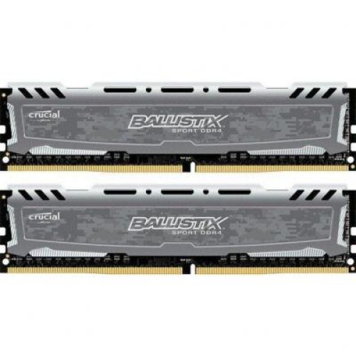 Модуль памяті для компютера DDR4 16GB (2x8GB) 2666 MHz Ballistix Sport LTGrey Micron (BLS2C8G4D26BFSBK)