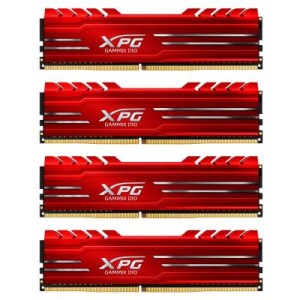 Модуль памяті для компютера DDR4 16GB (4x4GB) 2666 MHz XPG Gammix D10 Red ADATA (AX4U2666W4G16-QRG)