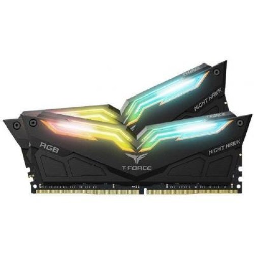 Модуль памяті для компютера DDR4 16GB (2x8GB) 3000 MHz T-Force Night Hawk RGB Black Team (TF1D416G3000HC16CDC0)