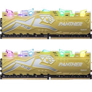 Модуль памяті для компютера DDR4 16GB (2x8GB) 2666 MHz Panther Rage RGB Silver-Golden Apacer (EK.16G2V.GQMK2)
