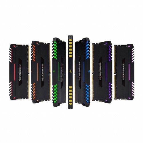 Модуль памяті для компютера DDR4 16GB (2x8GB) 2666 MHz Vengeance RGB Black Corsair (CMR16GX4M2A2666C16)