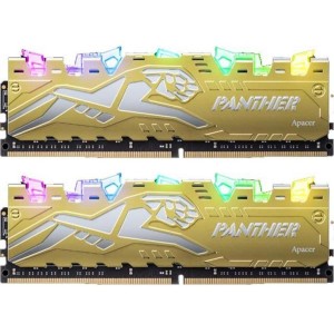 Модуль памяті для компютера DDR4 16GB (2x8GB) 3000 MHz Panther Rage RGB Silver-Golden Apacer (EK.16G2Z.GJMK2)