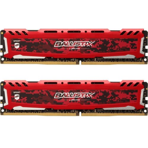 Модуль памяті для компютера DDR4 16GB (2x8GB) 3200 MHz Ballistix Sport Red Micron (BLS2K8G4D32AESEK)