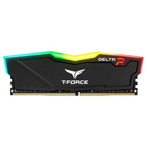 Модуль памяті для компютера DDR4 8GB 2666 MHz T-Force Delta Black RGB Team (TF3D48G2666HC15B01)