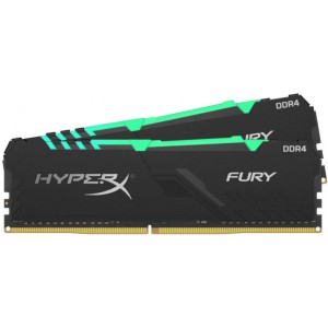 Модуль памяті для компютера DDR4 16GB (2x8GB) 2666 MHz HyperX Fury Black RGB Kingston Fury (ex.HyperX) (HX426C16FB3AK2/16)