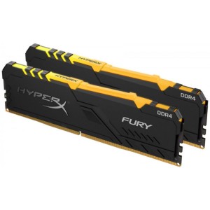 Модуль памяті для компютера DDR4 16GB (2x8GB) 2666 MHz HyperX Fury Black RGB Kingston Fury (ex.HyperX) (HX426C16FB3AK2/16)